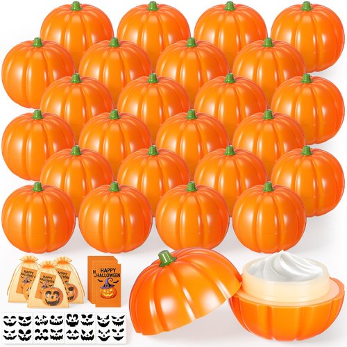 24 Set Pumpkin Hand Cream Gifts Set for Women, Little Pumpkin Baby Shower Decoration Hand Lotion Bulk Fall Holiday Party Favors Bridal Bridesmaid Gifts for Wedding with Organza Bag Halloween Goodies