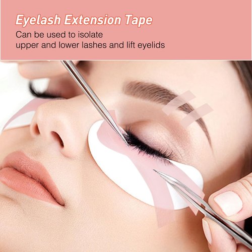 Lash Tape for Eyelash Extensions - Silicone Gel Eyelash Tape Eyelash Extension Tape for Sensitive Skin Pain Free Removal Breathable Micro Eyelash Extension Supplies（0.49in x 3.94yd，5Rolls Pink）