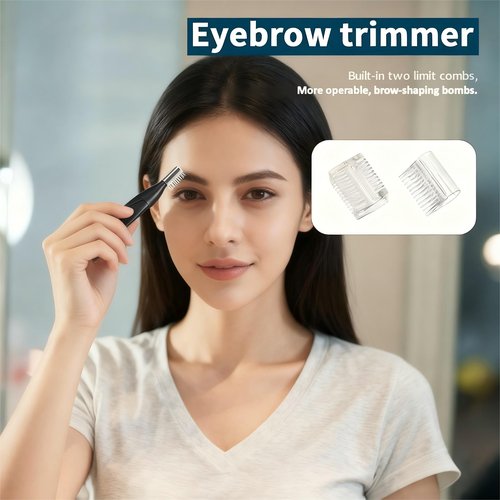 VBXBKC Ear and Nose Hair Trimmer for Men, 2025 Professional Painless USB Rechargeable Eyebrow & Facial Electric Hair Trimmer for Men Women, Powerful Motor, Dual Edge Blades (Black-UC02)