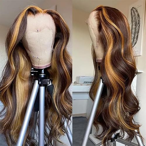 Wiggins Ombre Lace Front Wig Human Hair Body Wave Lace Front Highlight Glueless Wigs Human Hair Pre Everything Ready To Go 5x7 Closure Honey Blonde Wig Pre Plucked 16 Inch