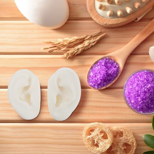 POPETPOP Soft Silicone Ear Model, Ear Model Simulation Display Props Teaching Tools Jewelry Display Earrings 1Pair Size, White,Olive Green, 716RHSB05605S0XGKX