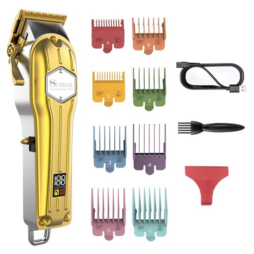 SURKER Hair Clippers for Men - Barber Hair Cut & Beard Trimmer Grooming Kit - Professional Rechargeable Cordless Quiet