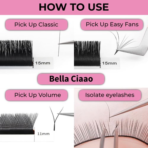 Bella Ciaao Lash Tweezers Pack of 5 – Eyelash Extension Tweezers Set for Professionals