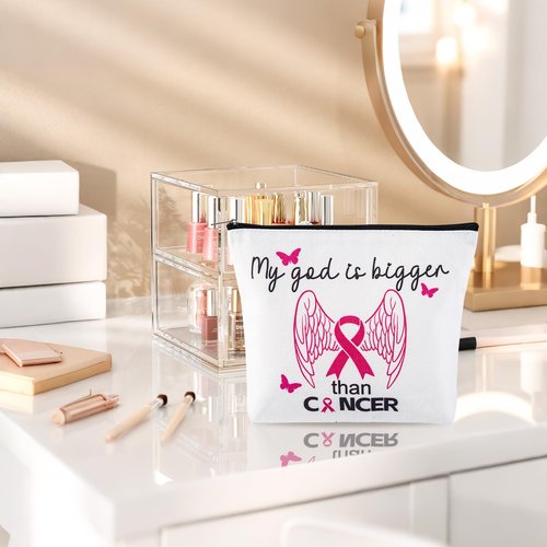 JEFBFBWE Breast Cancer Survivor Gifts For Women Cancer Care Comfort Gifts With Makeup Bag Breast Cancer Awareness Accessories (Breast Cancer 2)
