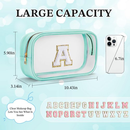 YOOLIFE Personalized Teen Girl Gifts Initial Cute Cosmetic Makeup Bag