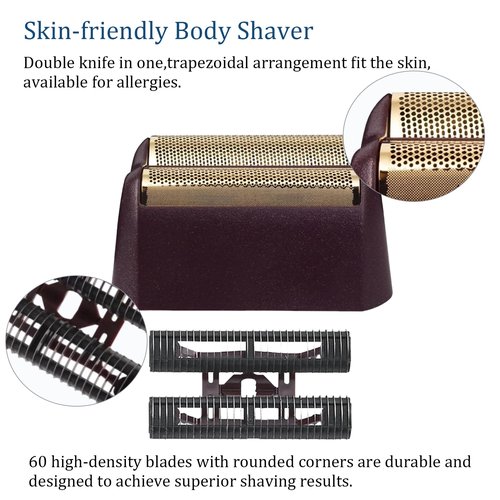 Finale Replacement Foil and Cutter Bar Assembly Compatible with wahl 5 Star Shaver 8061-100 8164,Gold Super Close Shaver Replacement Foil Compatible with wahl Foil Shaver Replacement Head, Red 2-Pack