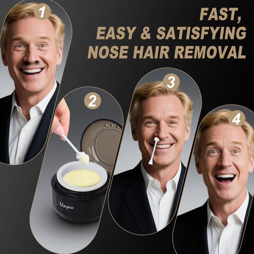 Nose Wax Kit, Mini Wax Warmer for Eyebrow Ear Hair Removal, Waxing Kit for Women Men with 100g Beads, 30 Applicators, 6 Nose Sticks, Portable at Home Waxer Melter Machine Kit for Face Waxing - Black