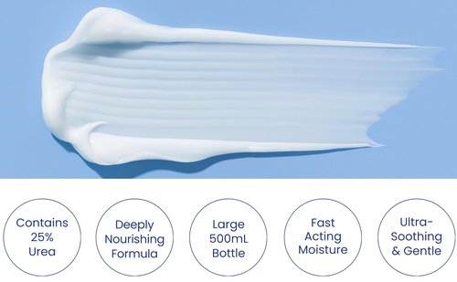 PodiPharm UREBALM25 500mL Ultra Moisturising Cream with 25% Urea For Cracked, Dry or Rough Skin UREA BALM