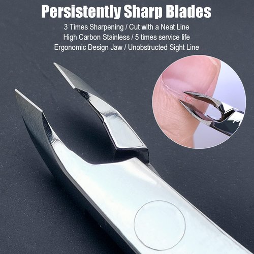 LePinko Salon-Quality Cuticle Trimmer with Cuticle Pusher and Nail File and Buffer Bundle Set