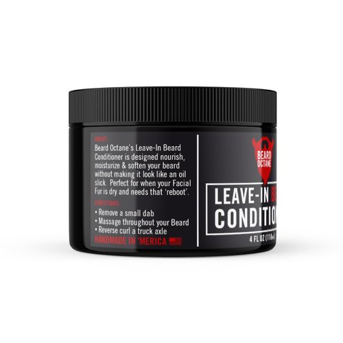 Beard Octane: Neutral Leave In Beard Conditioner w/Argan & Aloe Vera - 4 oz - Unscented - Soften & Moisturize Damaged Beards - Made in USA