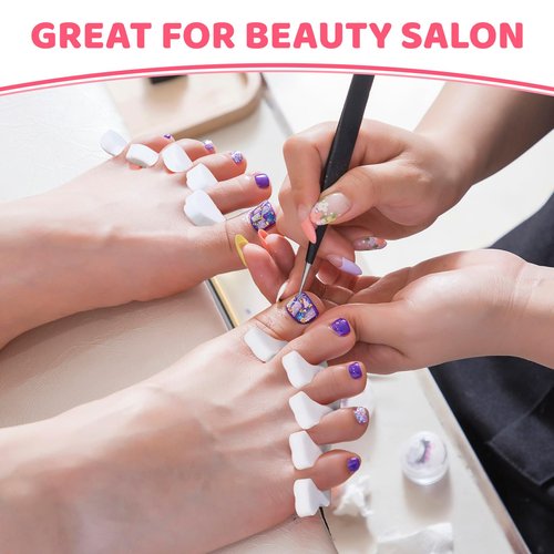 Potchen 300 Pcs Sponge Toe Separators for Nail Polish Bulk Finger Separators Toe Divider Spacer Pedicure Correct Foot Manicure Coating Gel Painting Soft Pedicure Supplies for Men Women, White
