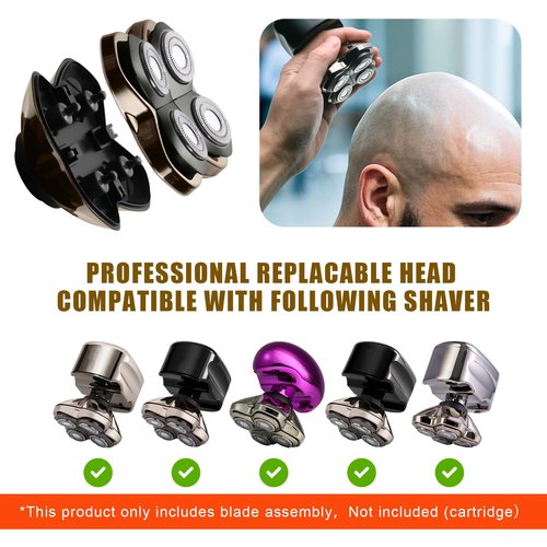 Shaver PRO 4 Head Replacement Blade Compatible with Skull Pitbull,Butterfly kiss pro & Palm Shavers,Electric Shaver & Head Shaver Blade for Bald Head Shavers for Men/Women (2 Pcs)
