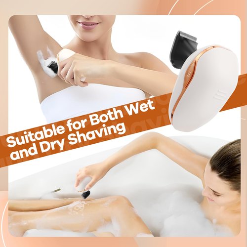 Electric Razors for Women, 5D Facial Hair Removal, 5-in-1 Wet/Dry Bikini Trimmer, Electric Shaver for Women, Rechargeable Face Shaver for Arms Legs Armpit Pubic Area, Painless Womens Grooming Kit