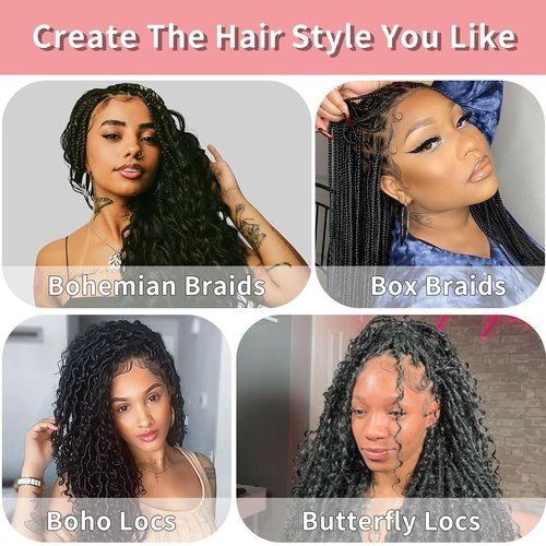 Human Braiding Hair for Boho Braids 12A Deep Water Wave Bulk Human Hair for Braiding No Weft Wet and Wavy Curly Human Hair Extensions (1B-Natural Black-Deep, 110g-22 Inch)