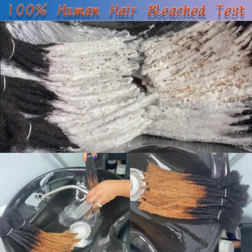 Locs Extension Human Hair 8 Inches 30 Str Dreadlock Extension 100% Full Handmade Human Hair Locs Extension for Woman/Man/Kids 0.6cm Dread Extension Human Hair Can be Curly and Dyed