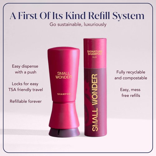 SMALL WONDER® Signature Powder Shampoo Refill | 2.4oz (50–80 Washes) | Sulfate-Free, Paraben-Free, Color-Safe | Eco-Friendly, Travel & Refillable Formula