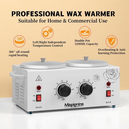 Double Wax Warmer Professional for Hair Removal, Large Wax Pot Electric Waxing Heater for Spa and Salon Equipment.