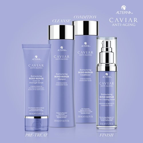 Alterna Haircare CAVIAR Anti-Aging Restructuring Bond Repair 3-in-1 Sealing Serum, Rebonds and Protects Damaged Hair,1.7 Fl Oz