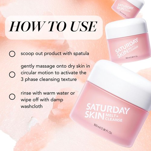 Saturday Skin Melt Cleanse Makeup Remover Balm Daily Cleansing Facial Balm to Oil Double Face Wash Vegan Remove Waterproof Makeup and Mascara
