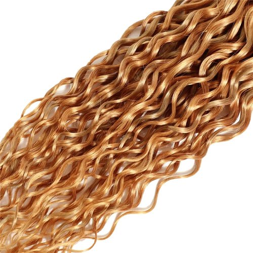Color 27 Human Hair Bundles 27/30 Water Wave Bundles 12 12 12 Inch Huxowax Unprocessed Virgin Remy Hair Extensions Light Brown Color