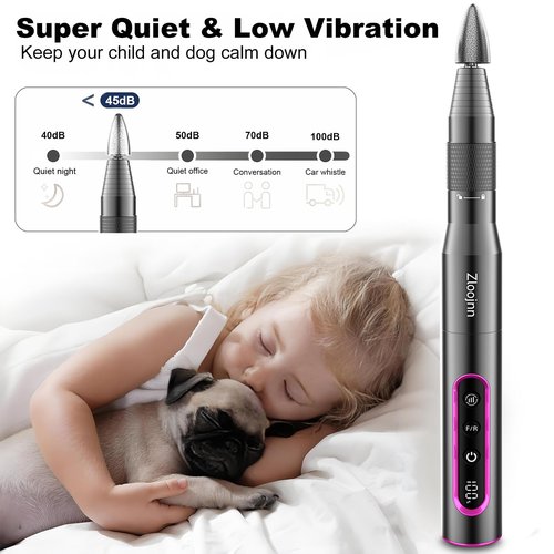 Professional Cordless Nail Drill Kit,Alloy Electric Nail File for Acrylic Nails Gel Polishing Callus Remover,30,000RPM with LED Display Rechargeable Quiet Manicure Pedicure Kit for DIY,Home Salon Use