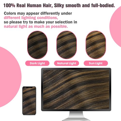 Aison Balayage Dark Brown Ombre to Chestnut Brown Human Hair Tape in Extensions 16Inches 30g 20 Pcs/Pack Tape ins Human Hair Extensions