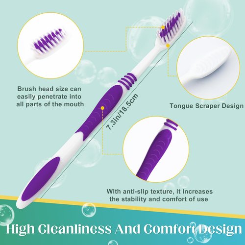 Comdian 240 Pcs Toothbrush Bulk Disposable, Travel Toothbrushes Pack, Soft Bristle Individually Wrapped and Good Cleaning for Kids, Adult and The Elderly. Suitable for Hotel, Travel, Home, Donated