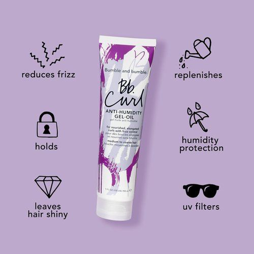 Bumble and bumble. Curl Anti-Humidity Hair Gel-Oil | Anti Frizz | Coily, Curly | With Jojaba, Avocado + Coconut Oil | Full Size, 5 Fl Oz