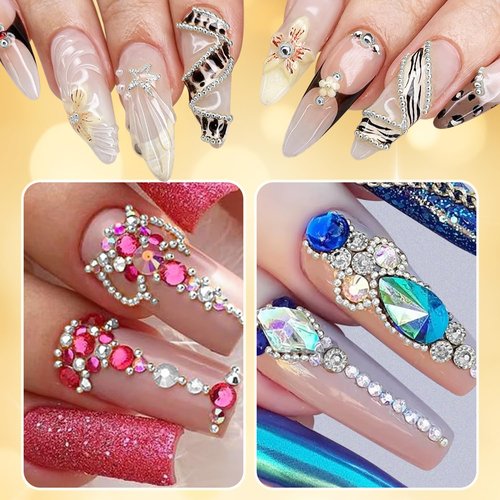Silver Nail Charms Small Caviar Beads for Nails Art Metal Pearls Nail Beads Gems Mini Round Balls Charms for Nails Decorations with Nail Magnetic Pen & Tweezer