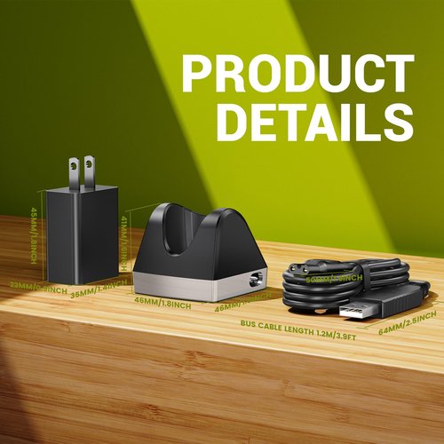 Charger Dock Compatible with Philips Norelco Oneblade QP2630 QP2530 HQ850,8V Charging Base Stand for Norelco One Blade 360 Power Cord Adapter Supply Black