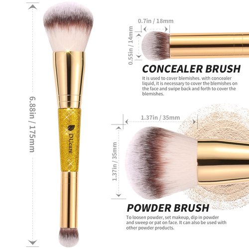 DUcare Makeup Brushes Duo End Foundation Powder Buffer Contour Concealer Brush Synthetic Cosmetic Tools