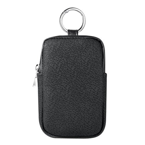 Silicone Case for Hand Sanitizer Card Spray, Storage Bag with Sliver Spring-loaded Buckle, Accessory Pouch, Power Mist and Glow Bottle Mist 1FL OZ (Black)