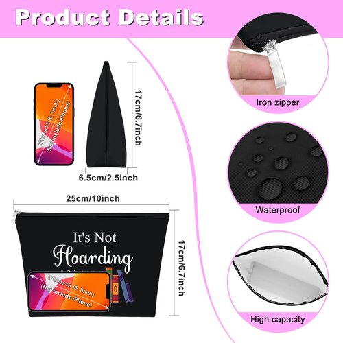 Book Lover Gifts Bibliophile Gifts Makeup Bag Reading Book Club Gift for Women Cosmetic Bag Birthday Gift for Reader Girl Book Worm Gift Bookish Gifts Librarian Gifts Travel Cosmetic Pouch（Black）