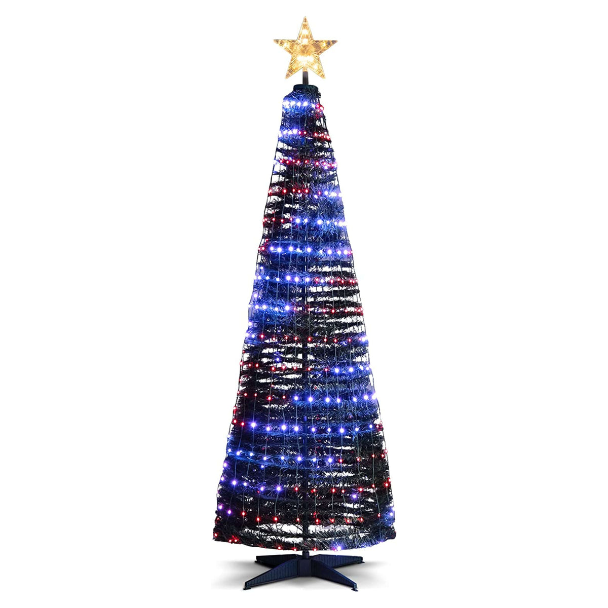 6.2 Feet Pop-up Lighted Christmas Tree with 282 RGB LED Lights - Green