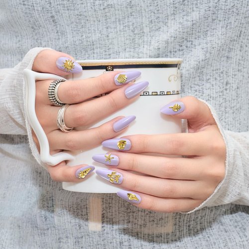 BEIQIYA 2 Disc 3D Metal Nail Charms, Starfish Seashell Manicure Art Decals, 12 Styles Nail Decor DIY Embellishments for Scrapbook Bookmarks Invitation- Gold