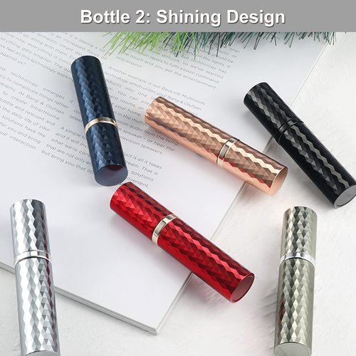 YEEJOK Refillable Perfume Atomizers, Pefume Spray Bottles, 2 Pack 5ml Portable Mini Cologne Scent Pump Case Container for Men and Women-Black+Black