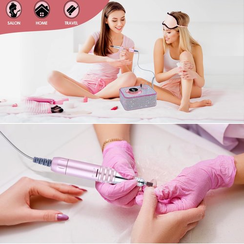 ANBEISTEE Electric Nail Drill 35000 RPM, Professional Rechargeable Nail File Kit, Nail Drill Machine, Acrylic Nail Kit for Any Manicure, Pedicure, Ideal Nail Art Tools, Designed for Salon, Home