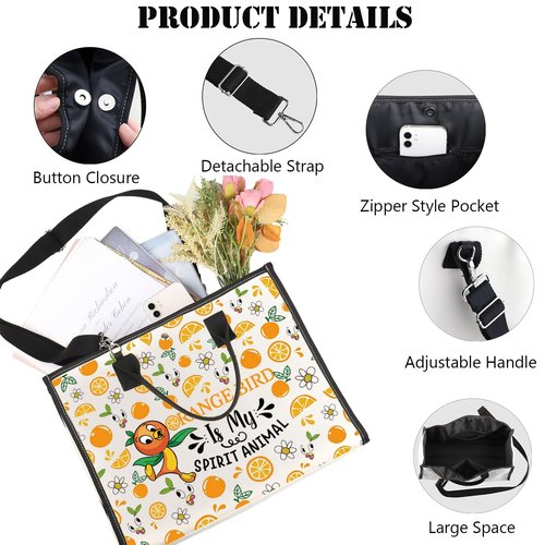 JNIAP Sunshine Bird Cosmetic Makeup Bag Bird Lover Gifts Sunshine Bird Zipper Pouch Sunshine Bird Merchandise (Orang tote)
