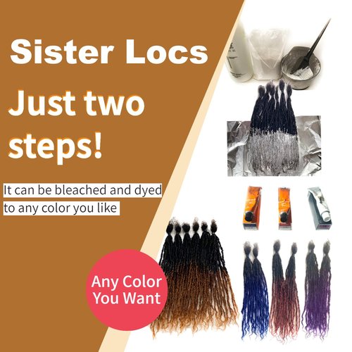 8-12 Inch Sister locs Human Hair Handmade Interlock Locs Curly Tips Sister Locs Real Human Hair Microlocs Extensions Permanent Dreadlock Extensions Natural Soft Looking (0.2cm,10 Inch-20 Strands)