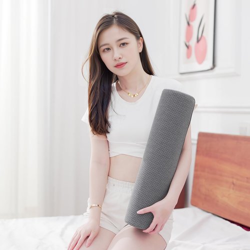 2 Pack Round Massage Table Bolster Pillow Pad, Bolster Pillow, Round Pillows, Suitable for Earthlite Massage Table (Grey, 5.9''x19.6'')