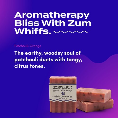 Indigo Wild Zum Goat's Milk Soap Bar - Bar Soap for Hands & Body Made with Essential Oils - 3 oz - Patchouli-Orange (6 Pack)