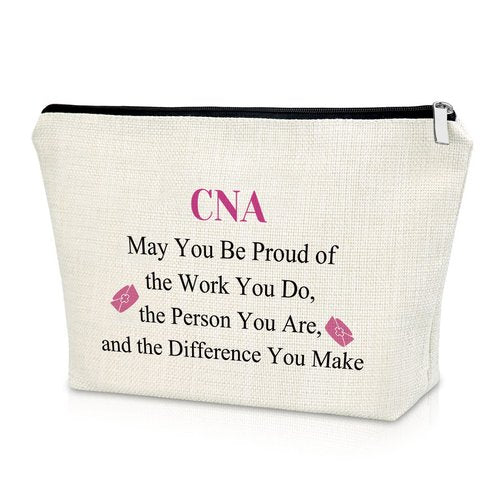 Sazuwu CNA Gifts Thank You Gifts for Nurse Makeup Bag Nursing Assistant Gift Graduation Gift for CNA Cosmetic Bag Appreciation Gifts CNA Week Gifts Retirement Birthday Gift Cosmetic Travel Pouch