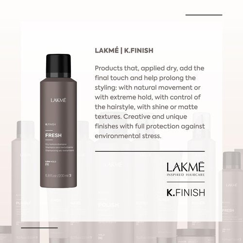 LAKMÉ K.Finish Fresh Texturizing Dry Shampoo, Dry Texture Spray for Hair Volume, Volumizing Spray, 6.8 Fl Oz