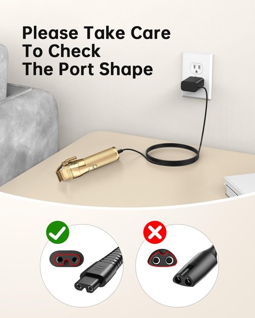 VHBW 4.5V Charger Compatible with BaByliss PRO Clippers and Trimmers, Replacement Charger for BaByliss Pro FX870, FX788, FX787, FXSSM, FX820, FX726, FX825, LoPROFX (6FT)