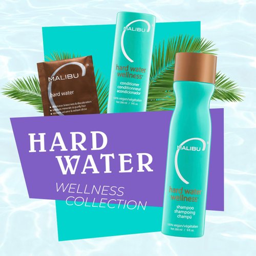 Malibu C Hard Water Wellness Remedy - Hard Water Shampoo, Conditioner & Hair Mask Packets for Removing Deposits and Impurities - Hydrating Hair Care Set (6 Ct)