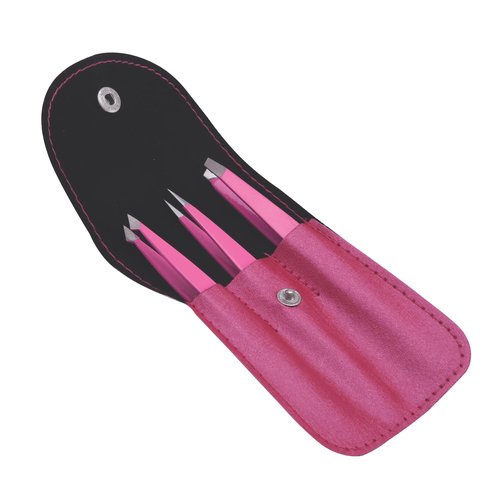 Jimy Eyebrow Tweezers - High Precision Slant Tips Tweezers, Superior Grip, Stainless Steel Tweezers for Women Facial Hair, Sleek Design for Ingrown Hair (Pack Of 3)