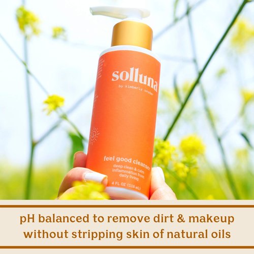 Solluna by Kimberly Snyder Hydrating Anti-Aging Facial Cleanser — Soothing pH Balanced Gentle Face Wash — Moisturizing Natural Oils & Plant Botanicals (4oz) Cruelty-Free, Non-Toxic, Vegan & Non-GMO