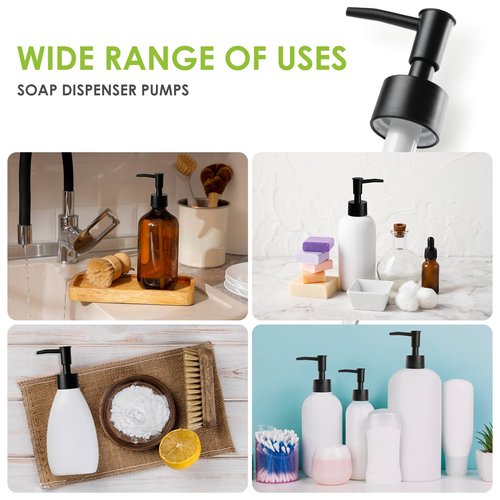 4 Pcs Shampoo Lotion Soap Pumps, Kitchen Sink Soap Dispenser Pump, Pump Bottle Dispenser Replacement for 28/400 Threaded Neck Bottles