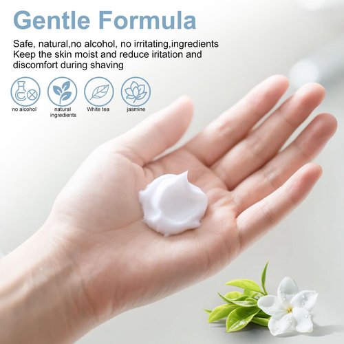 Shaving Cream Bulk Travel 8ml/0.28fl oz,Disposable Shaving Cream in Bulk Travel Shave Cream for Hotel Homeless （Jasmine, white tea and Unscented,pack of 300)