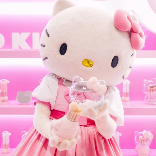 Impressions Vanity Hello Kitty 6 PCs Makeup Brush Set with Clear Cloche, Super Soft Brushes for Foundation, Face Powder, Blending, Eye Shadow, and Liner with Cute 3D Holder Organizer